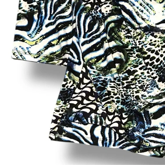 Milano Zebra and Leopard Print 3/4 Sleeve Ruching Top - Picture 8 of 11